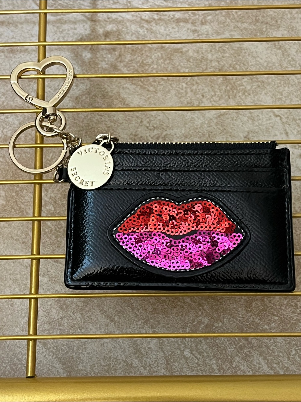 Victoria's Secret Black Cardholder with Mirrored Panel